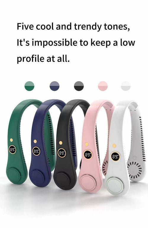 Vaneless Hanging Neck Fan - Hands-Free Cooling Anywhere