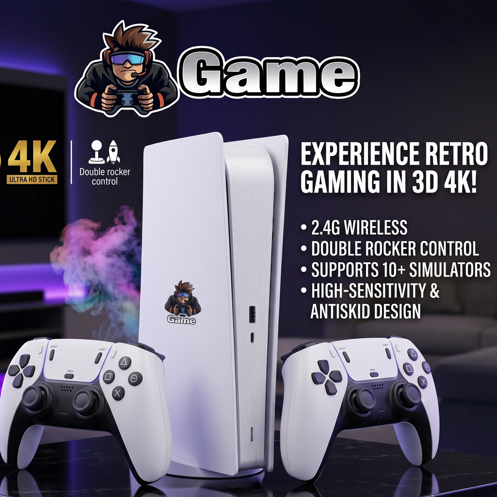 4K Wireless Retro Game Stick Console – 10,000+ Classic Games & Dual Gamepads