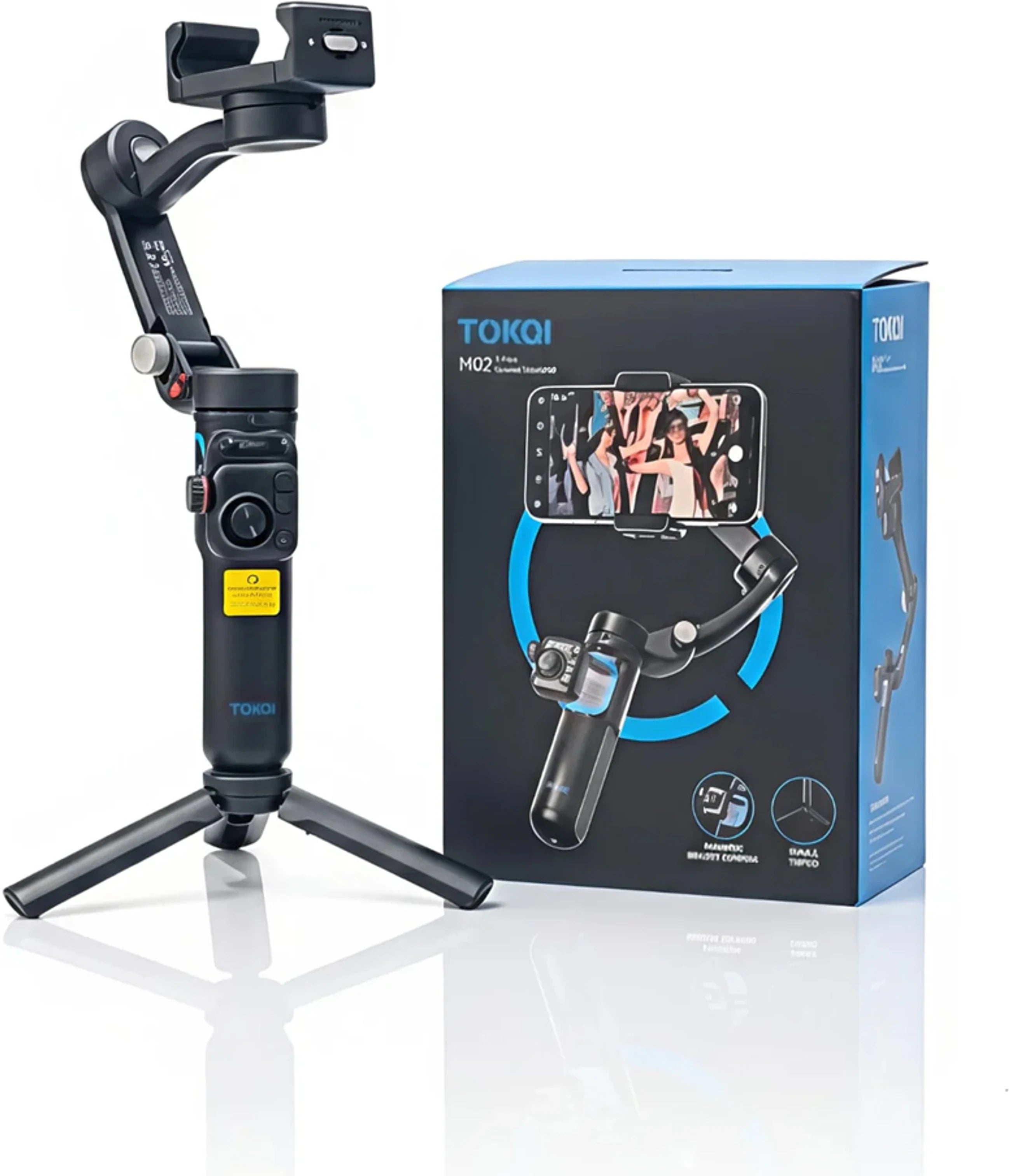 TOKQI M02 3-Axis Smartphone Gimbal Stabilizer – Cinematic Video & AI Tracking
