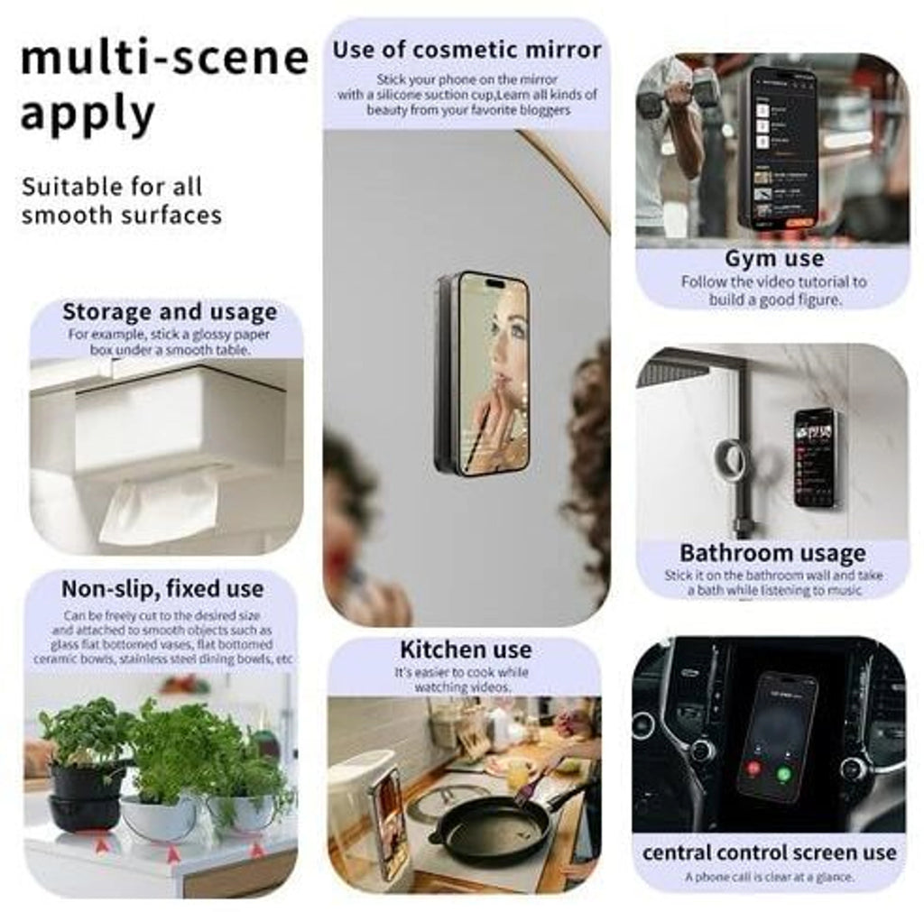 Double-Sided Silicone Mobile Holder - Stick Smart, Hold Strong