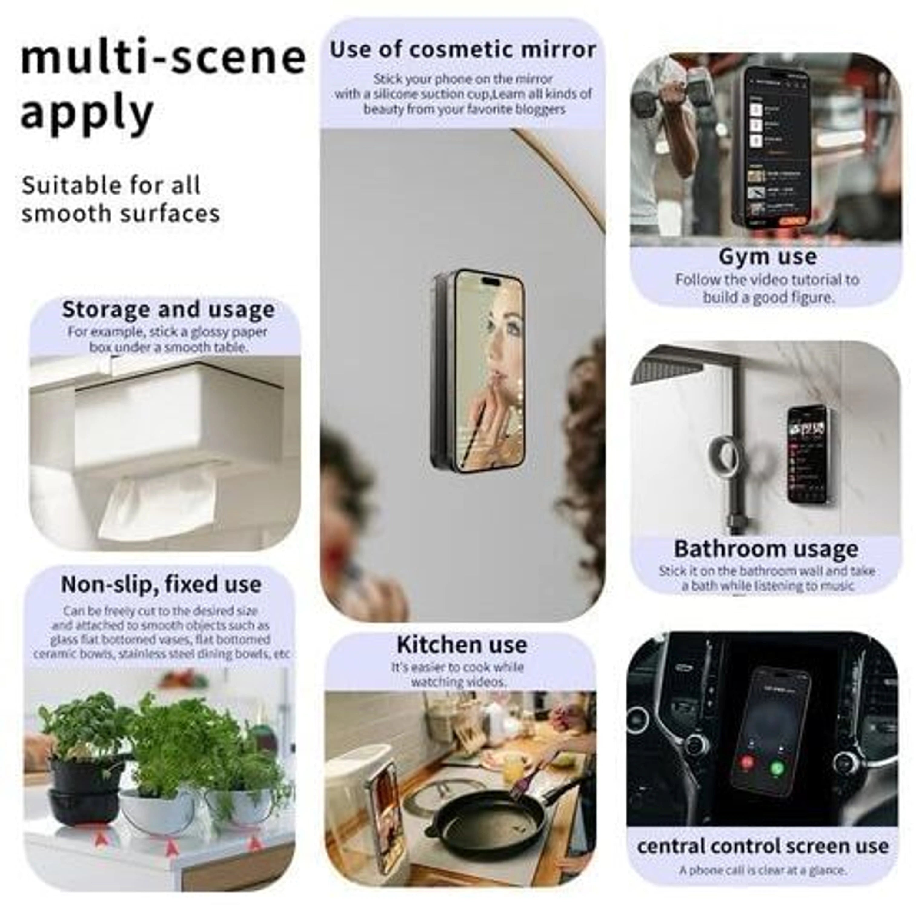 Double-Sided Silicone Mobile Holder - Stick Smart, Hold Strong