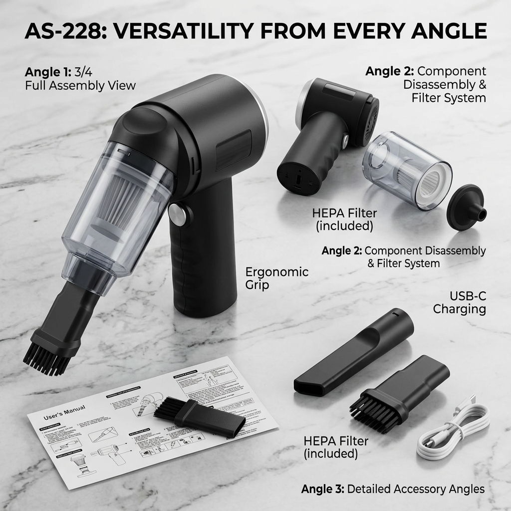 3-in-1 Portable Vacuum Cleaner - Clean Smart Anywhere