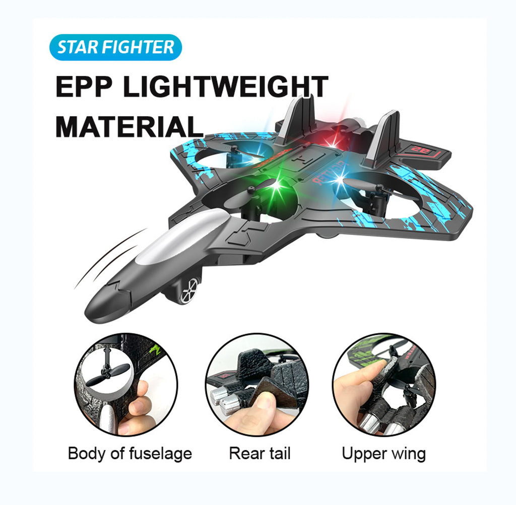 Remote Control Fighter Plane – 360° Stunt RC Aircraft with LED Lights